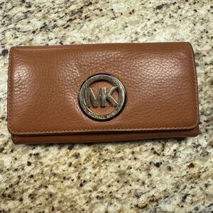 Michael Kors Brown Pebbled Leather Wallet
